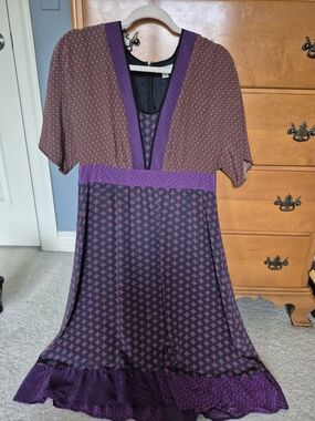 Garnett Hill Purple Patterned Women’s Dress
